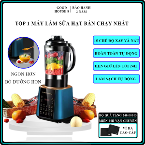 Máy xay hạt và làm sữa hạt cao cấp 15 chế độ hẹn giờ thông minh công suất 1800w dung tích 1.8L. Bảo hành 2 năm