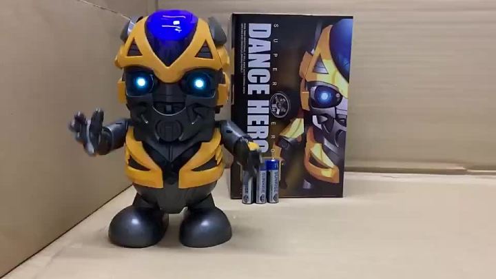 Dance Hero BumbleBee Yellow Robot Battery Operated Light Sound Tiktok Trending