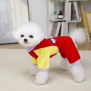 CHIC HUT Cartoon Bear Pattern Dog Four Legged Clothing with D Ring Comfortable Pet Warm Overalls Fashion Soft Dog Pajamas For Dogs Puppy
