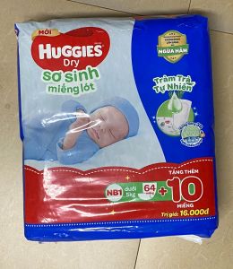 Miếng lót Huggies size NB1 64 NB2 40 NB74 Tã dán lọt lòng