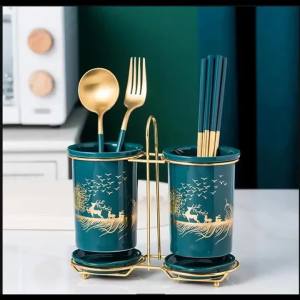 Nordic Luxury Cutlery Storage Chopstick Holder Kitchen Ceramic European Household