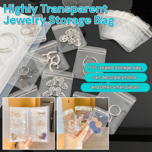 Highly Transparent Jewelry Storage Bag Jewelry Display Packaging Bags Anti-Oxidation Zip Lock Pouches PVC Jewelry Organizer