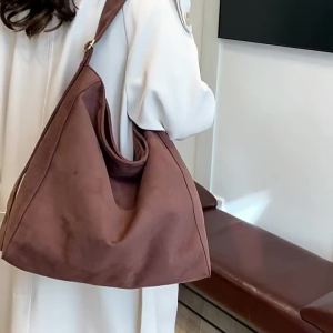 New Large Capacity Vintage Suede Fashion Casual Bag Niche Design Lazy Style Tote Bag