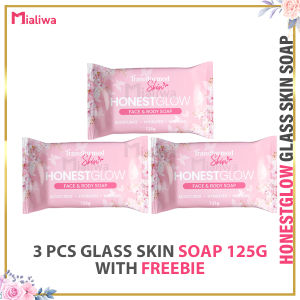 10 Pcs Honest Glow Glass Skin Soap 125g Sabon Pampaputi Exfoliating Moisturizing Facial Body Wash Moisturizer Niacinamide Glycerin Acne Pimple Pores Pekas Melasma Peklat Scar Blemishes Wrinkles Dark Spots Hydrating Beauty Glass Skin Care For Men & Women