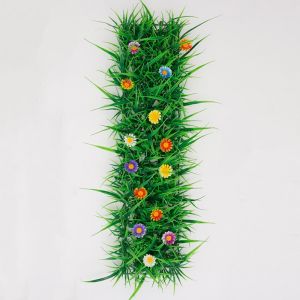YUDESHUI Green Grass Artificial Lawn Turf Mat With Flowers Partition Plant Wall Creative Plastic Material Fake Green Plants Partition Decoration