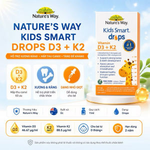 Vitamin D3 K2 Natures Way Kids Smart Drops - Hỗ Trợ Canxi Cho Bé Chai - Hộp 1ml