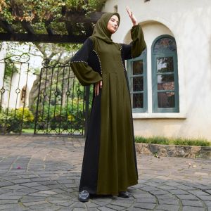 Maxy Juwita Gamis Simple Wanita Muslim Polos Aplikasi Mutiara By Demore