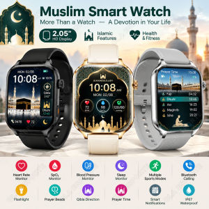 Muslim Smartwatch With Prayer Bead Worship Function Bluetooth Call Phone/Message Reminder Health Monitoring Smart Watch New H10