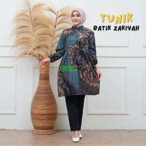 Atasan Tunik Batik Wanita Bahan Premium LD 100 LD 110 Lengan Panjang Karet Kemeja Wanita Couqette Vintage