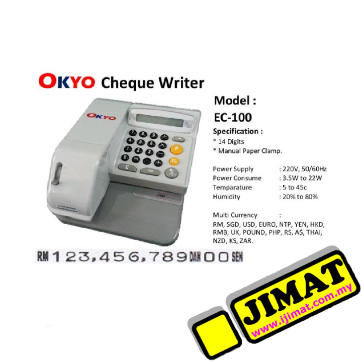 Okyo Electronic Check Writer EC100 EC 100 EC100 cheque printing