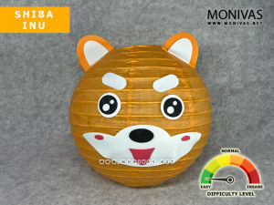Shiba Inu Dog DIY Paper Lantern Mooncake Festival Crafting Activity (w LED Light n Handle)