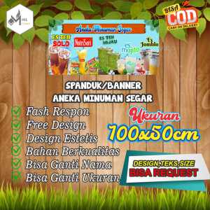 Spanduk Banner Size 100x50cm Aneka Minuman Segar Free Custom Design