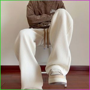 กางเกงผ้าลูกฟูกผู้ชาย กางเกงกีฬา บางฤดูใบไม้ร่วง ตรง กางเกงลําลอง สะดวกสบายและลําลอง กํามะหยี่หนาขึ้น ผ้าลูกฟูก