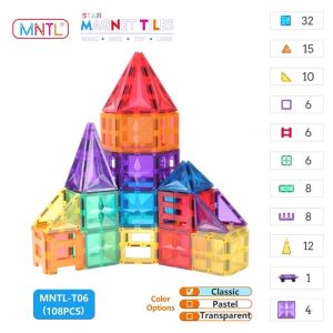 🧲 STEM TOY 🧲 *STAR* MNTL MAGNETIC TILES Kids Educational Toys Building Blocks Children Toys Connetix Tiles Inspired