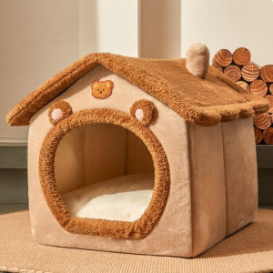 Pet Warm House Small Dogs Semi Enclosed Pet House Villa Cat Dog House Warmth Universal Cat Bed