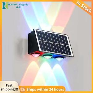 【HFM】 LED Solar Wall Lamps Rust Proof Solar Powered Fence Lights Wear Resist Light Sensor Sunlight for Garden Yard Decoration