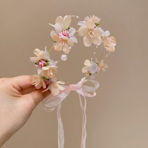 BETTERFORM Party Headwear Artificial Flower Crown Sweet Children Hair Accessories Floral Hair Hoop Fashion Wedding Headband Girls Gift
