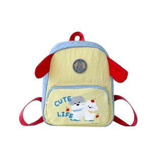 SUNNY BAR Cartoon Puppy Patterned Backpack Nylon Large Capacity Kids Outdoor Adventures Daypack Portable Anti-splash Water Stylish School Bag Girls