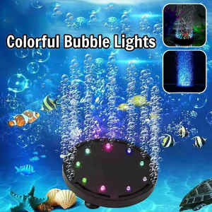 Aikenn Aquarium Light Fish Tank Lamp Submersible Waterproof Color Changing Bubble Decor Rumah Tangga
