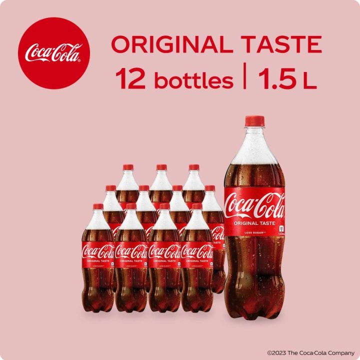Coca-Cola Original Taste 1.5L - Pack of 12 Medium Sugar Plastic