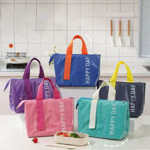 Fashion Insulated Lunch Box Bag Food Storage Tote Bag Large Capacity Waterproof Thermal Bento Bag for Student Work Office Picnic
