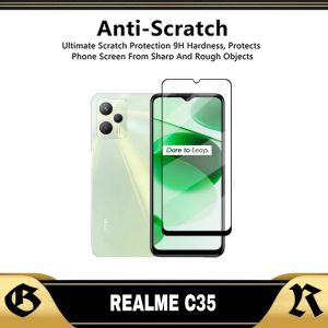 Tempered Glass Layar REALME C35 TG Layar Anti Gores Kaca Pelindung Layar DepanScreen )