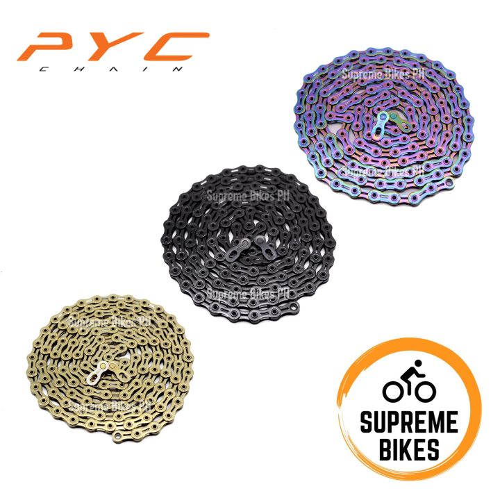 PYC SP1101 11-Speed Ultralight Hollow Chain 128 links Black Gold