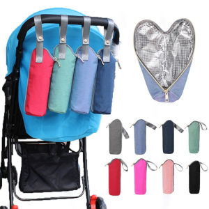 [Ready Stock]7*25CM Bottle Insulation Bag Nylon Splash Proof Milk Preservation Cover Can Be Hung Baby Stroller