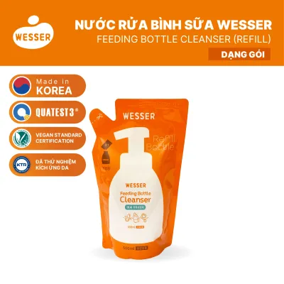 Nước rửa bình sữa Wesser dạng gói 500ml (Nhập khẩu)