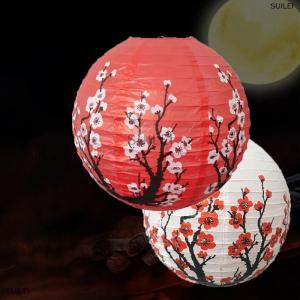 [COD] SUILEI 30 35cm Plum Blossom Round Paper Lantern Lamp Shade Chinese Antique Paper Lantern New Year Paper Lampshade Home Decor