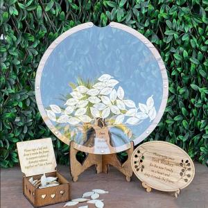 Wooden Wedding Guest Book Tree Shape for Anniversary Wedding Graduation