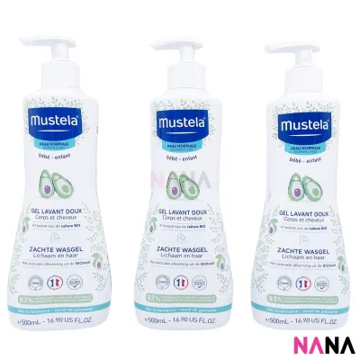 Mustela Gentle Cleansing Gel (Hair and Body Wash) 500ml x 3pcs (EXP:08 2028)