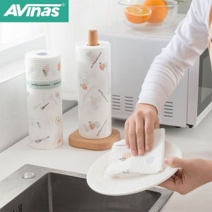 AVINAS 50 Sheets/roll (1pc) Reusable Washable Paper Towels Kitchen Paper Oil Absorbing Paper Cooking Absorbent Paper