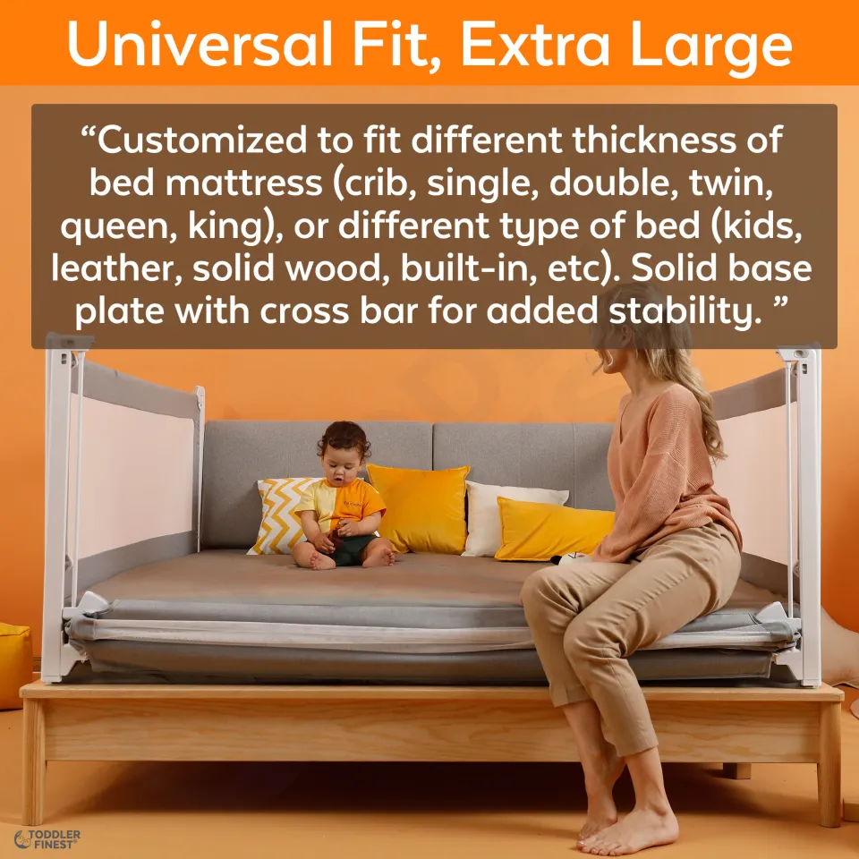 Bed Rail for Toddlers - Double Side Lift and Adjustable Height Bed