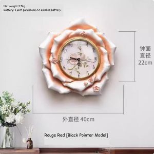 CT222C058 INTERY นาฬิกาดอกไม้ ใบไม้ Wall Clock Art นาฬิกาติดผนัง ไฟติดผนัง