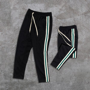 Quần thể thao nam Đen Sọc Xanh Lá quần Track Pants nam Regular Fit