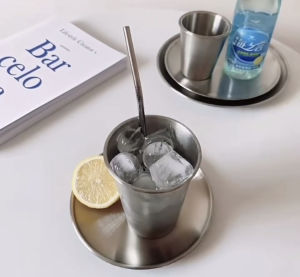 แก้วน้ำ แก้วสแตนเลส Stanless แก้วกาแฟ สไตล์เกาหลี พรึ้งคาเฟ่น ตกแต่งโต๊ะขนม น่ารักมาก ส่งจากไทย