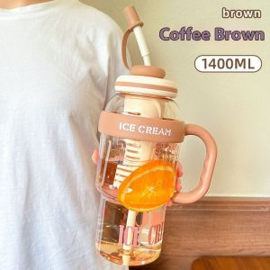 YONUO Cốc có ống hút và tay cầm kem dung tích cao sành điệu-Hoàn hảo cho đồ uống mùa hè và sử dụng khi đang di chuyển