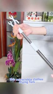 Clothes Fork Stainless Steel Clothes Pole Fork Clothes Hook Picker Clothes Rust-proof Hanger Pole