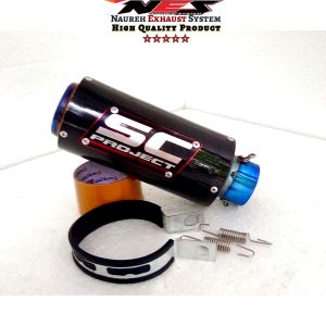 Knalpot Sc Pro Racing Silencer saja Hitam Karbon inlet 50 mm