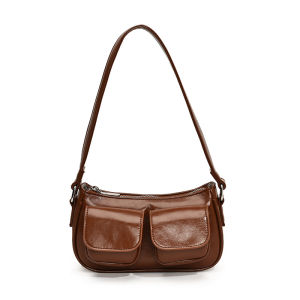 กระเป๋าสะพายไหล่เดี่ยวหนังสไตล์วินเทจความจุสูง กระเป๋าเป้สะพายหลังหนังแท้ที่ทันสมัยและอเนกประสงค์