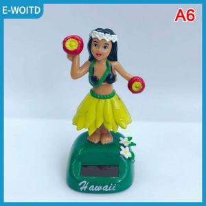 【E-WOITD】 Solar Powered Dancing Decoration Hu&la Girl Shaking Head Doll Dashboard Hawaiian Hu&la Girl For Car Dashboard Office Home