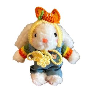Adorable Plush Rabbit Keychain Soft Doll Ornament Bag Ornament Hanging Pendant Plush Texture for Girls Birthday Gift