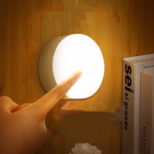 Stick Tap Push Lamp Night Light USB Rechargeable Stick-on Push Light Wireless Cabinet Lights Bedside Lamps