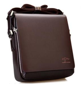 กระเป๋าส่งเอกสารผู้ชายกระเป๋าสะพายไหล่หนัง PU วินเทจกระเป๋าถือสะพายข้าง