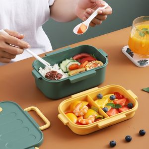 1000ML PP Double Layer Sealed Airtight Bento Lunch Box Food Storage Container Bekas Makanan