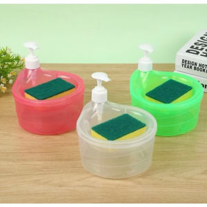 DIF-038 Dispenser Sabun Cuci Piring 2IN1 Bentuk Mangkok Bulat Soap Pump Dispenser 2IN1 Multifungsi