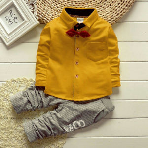 Dairoku Dylon Mustard Setelan Anak Cowok Laki Umur 1 2 3 4 5 Tahun 6 12 Bulan Viral Korea Style