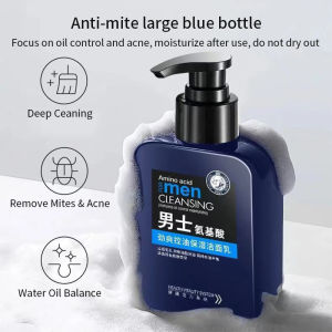 Men Mite Facial Cleanser Amino acid acne cleanser【Malaysia stock+Free Gift】Nanowhite Men Brightening Men Facial Wash 160g Ori Garnier Men Face Wash Cleanser Acno Fight Charcoal