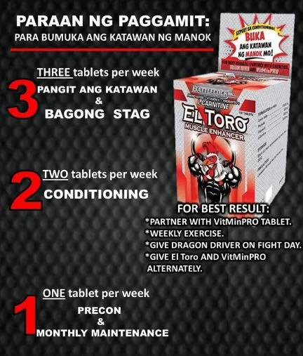 l carnitine for gamefowl EL TORO 10 tablets (Battlecock) Amino Acids Vitamin E Probiotic L Carnitine  for Gamefowl Rooster Conditioning（Quality Goods）